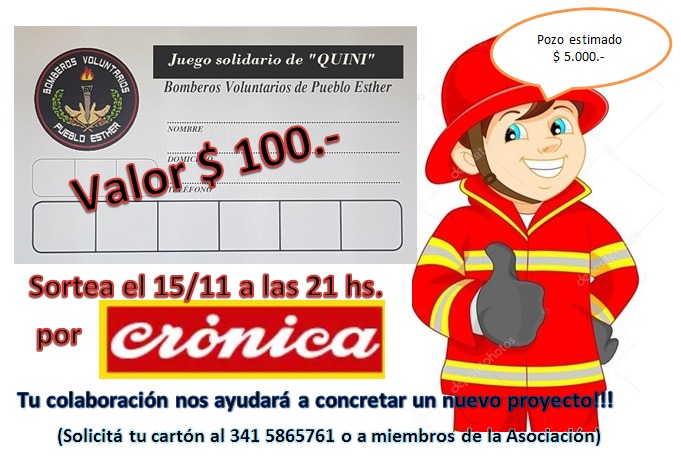 Bomberos organizan juego solidario de «Quini 6»