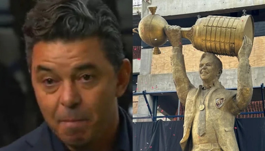 Se colocó la estatua de Marcelo Gallardo en el Monumental