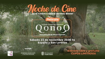 Noche de cine gratis en Pueblo Esther: este sábado se presenta “Qonoq”