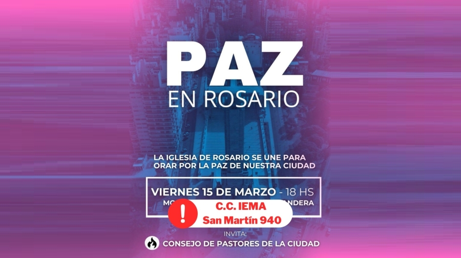 El concejo de pastores de Rosario convoca a una jornada de oración por la paz