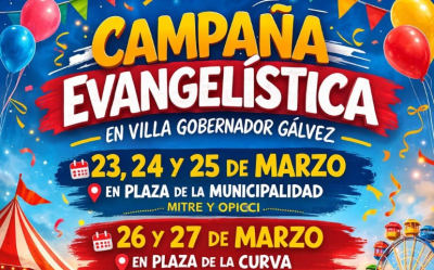 Campaña evangelística con actividades gratuitas en plazas de Villa Gobernador Gálvez