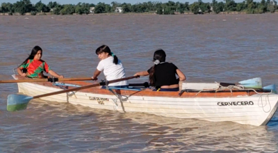 Un club de remo impulsa el deporte y la vida en el río en la ribera de V.G.Gálvez