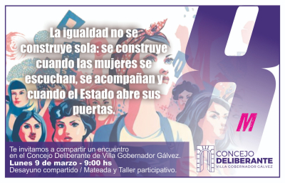 Encuentro en el Concejo Deliberante por el 8M: “La igualdad no se construye sola”