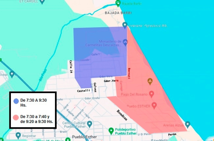 Corte de energía programado en Pueblo Esther