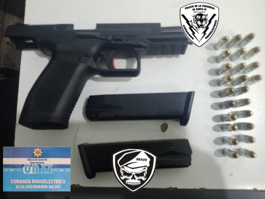 Villa Gobernador Gálvez: detenido por portación indebida e intimidación con arma de fuego