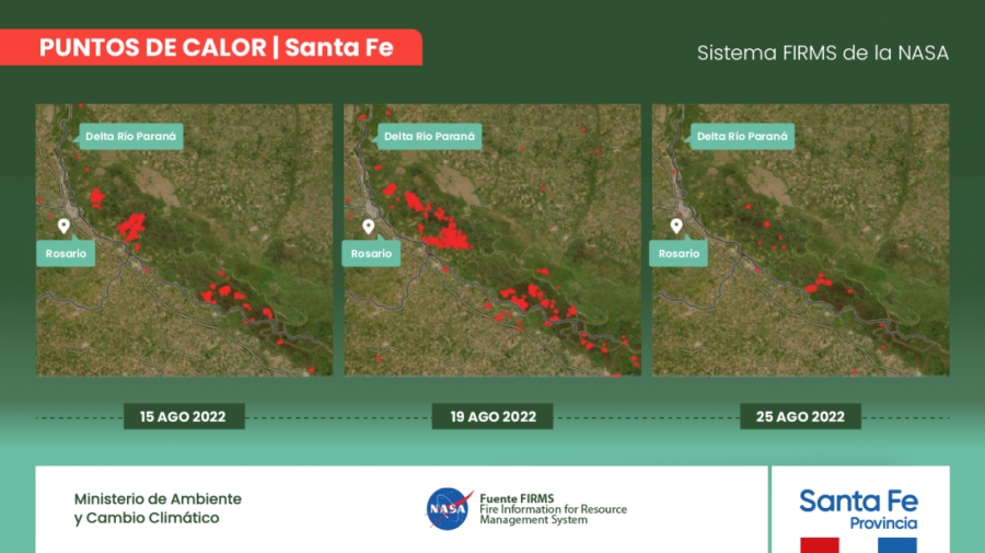 Incendios: positivo control de los focos ígneos frente al Gran Rosario