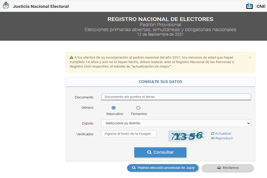 Ya se puede verificar los datos del padrón provisorio