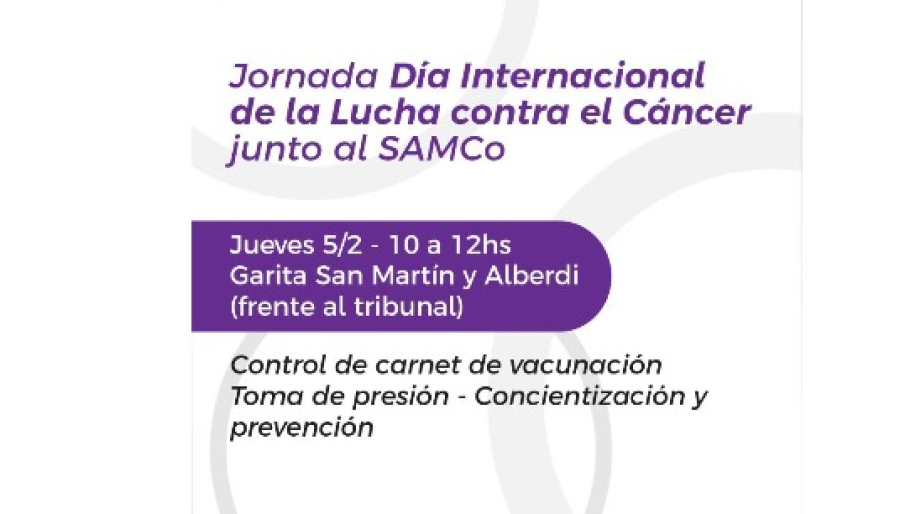 Jornada de concientización por el Día Internacional de la Lucha contra el Cáncer