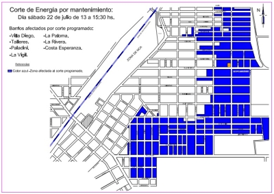 Corte de energía programado en Villa Gobernador Gálvez