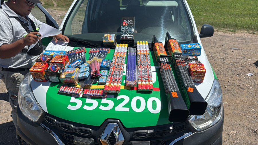 Secuestro de material pirotécnico durante un operativo de control