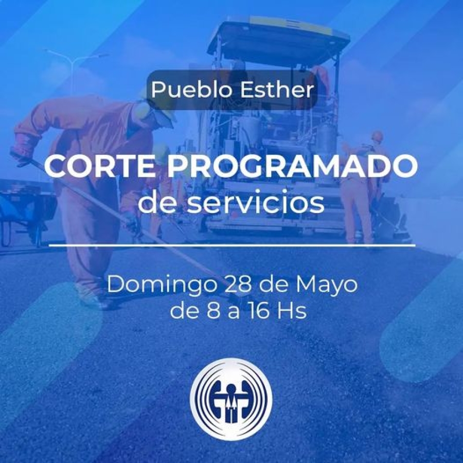 Corte programado de servicios el domingo en Pueblo Esther por obras