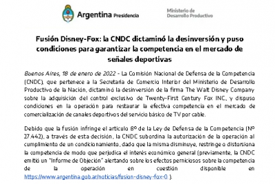 Disney-Fox deberá vender señales deportivas y transmitir gratis partidos de Boca y River