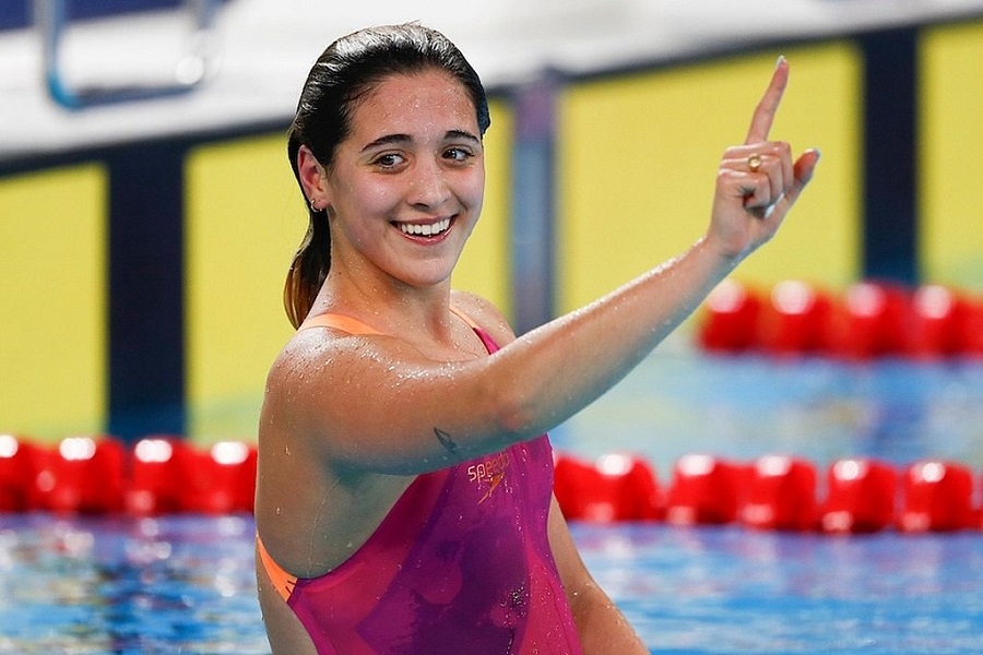 Delfina Pignatiello se quedó con la medalla dorada en el Sudamericano de natación