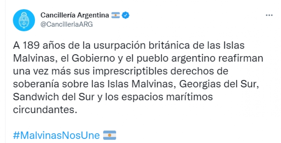 A 189 años de la ocupación ilegal de las Islas Malvinas