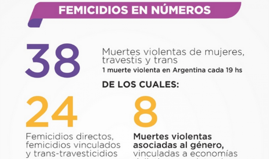 Un femicidio cada 31 horas en enero