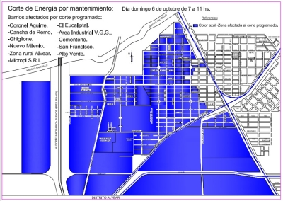 Corte programado de energía en V.G.Gálvez