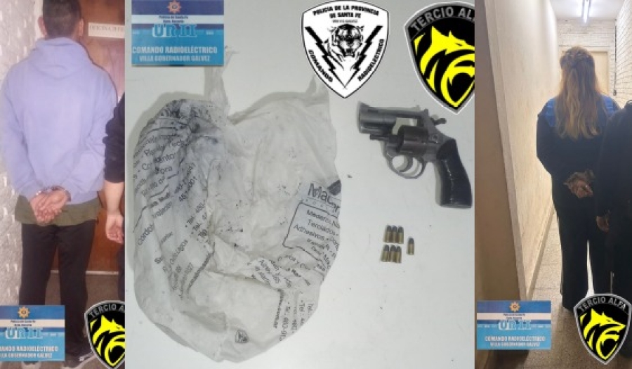 Villa Gobernador Gálvez: detuvieron a dos jóvenes por amenazas y secuestraron un revólver cargado