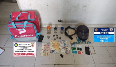 Demoran a delívery en Alvear con lo que sería marihuana