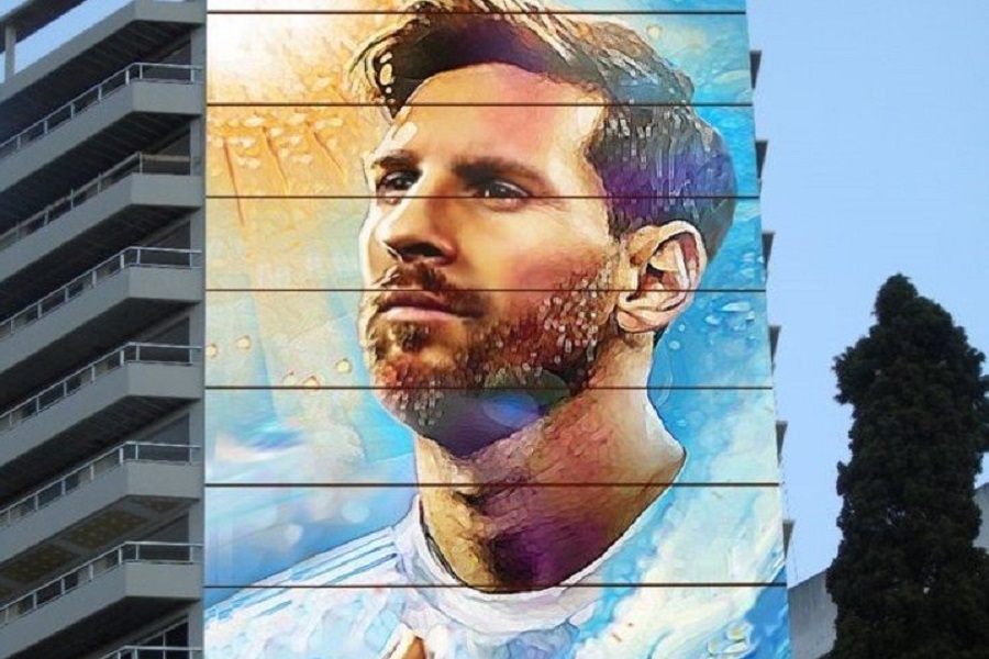 Inauguran el mural homenaje a Messi