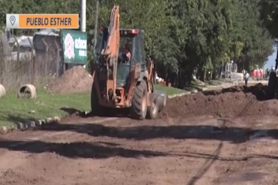 Obras en Pueblo Esther: Adoquinado en calle San Juan