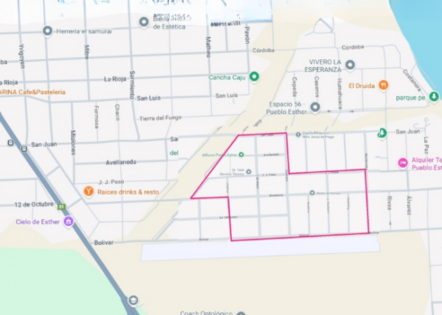 P. Esther: Corte programa de energía en la zona de Parque Vernazza