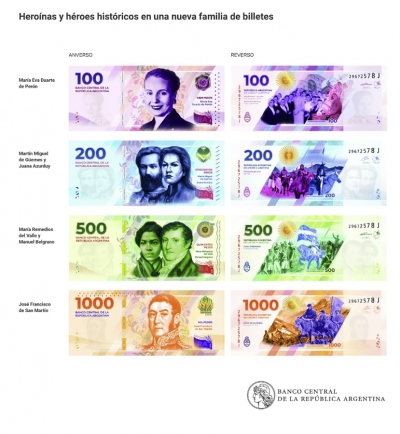 Los próceres y las heroínas de los nuevos billetes