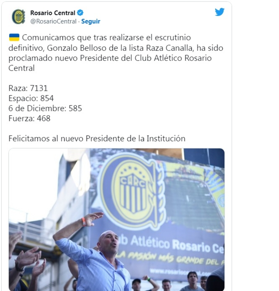 Belloso es el nuevo presidente de Central