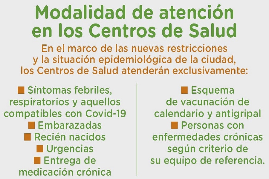 Modifican funcionamientos de los Centros de Salud ante la segunda ola