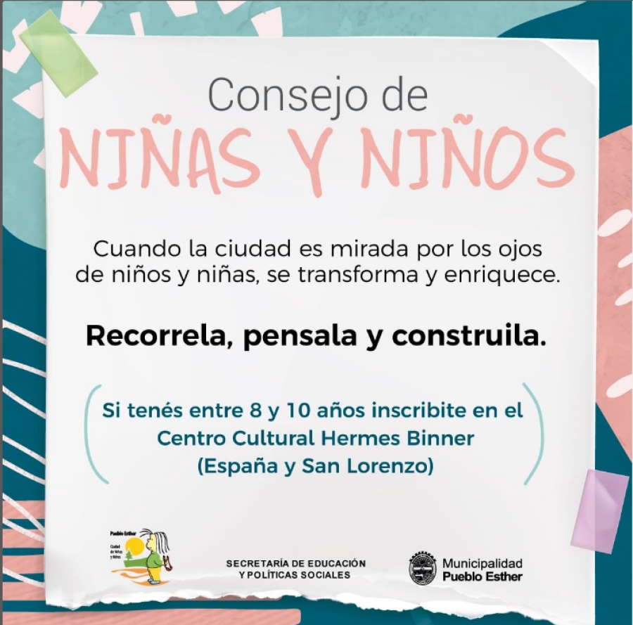 Continúa la convocatoria al Consejo de Niños de Pueblo Esther