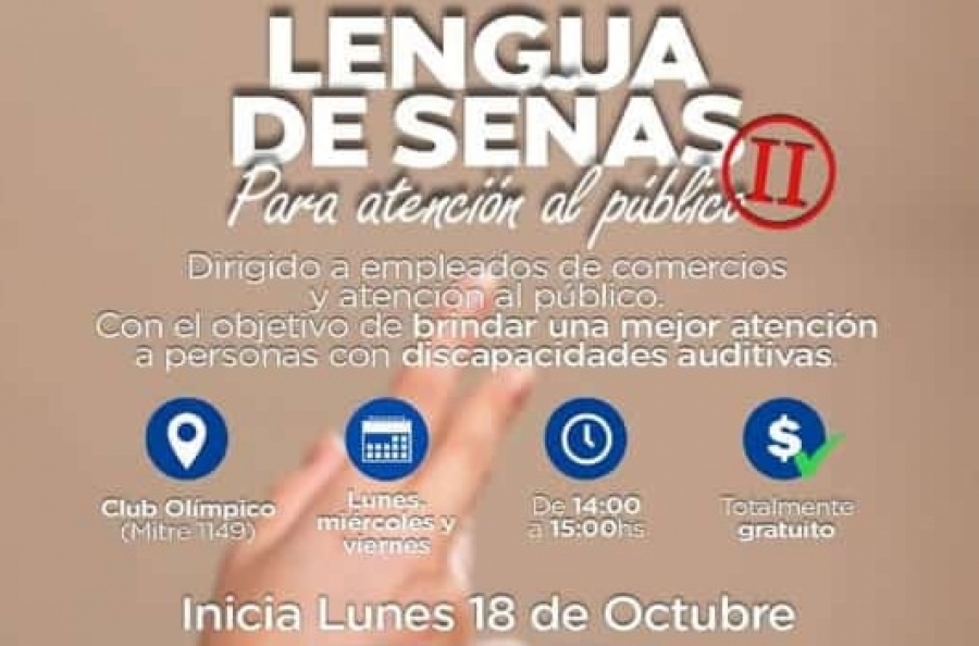 Capacitación gratuita en lengua de señas para Empleados de Comercios