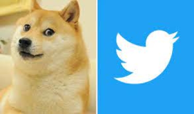 Dogecoin que reemplazó al logo de Twitter