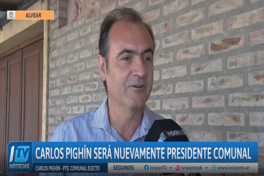 Carlos Pighín, el día despues de ser elegido presidente comunal nuevamente